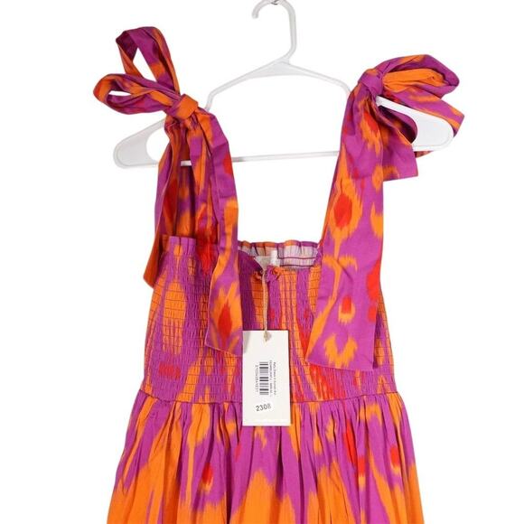 New Sheridan French Women's Maxi Bow Dress Sunset Ikat Large Multicolor 2308-30 - Picture 3 of 13